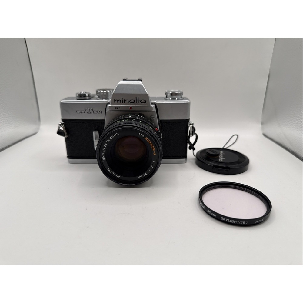 Minolta SRT 201 35mm Film Camera & 50mm f1.7 Rokkor X Lens Partially Tested